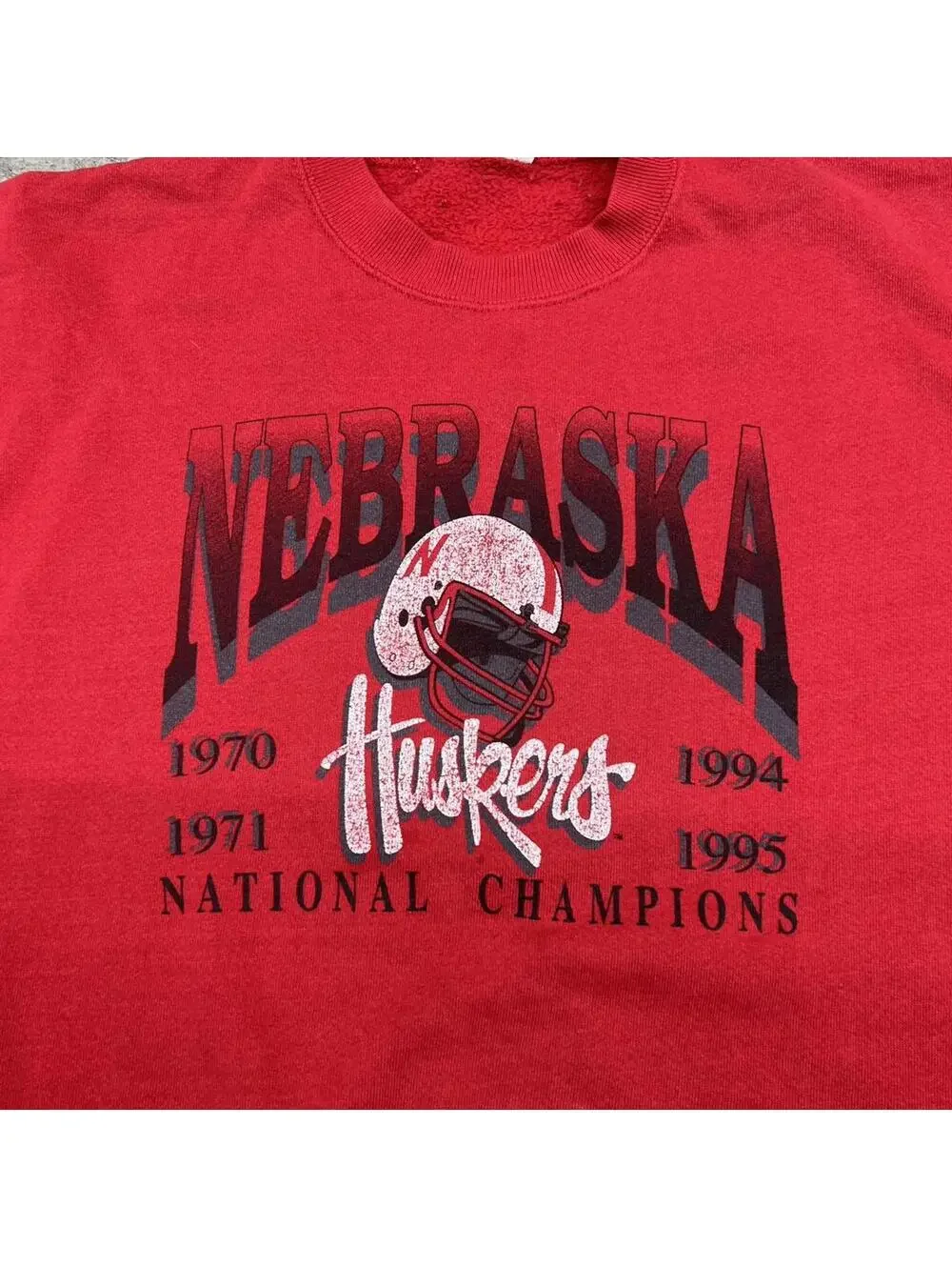 vintage university of nebraska huskers collegiate made in usa champions crewneck